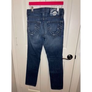 RARE Y2K True Religion Barbwire Skull Logo Slim Lowrise Jean Grunge 2000s Trendy